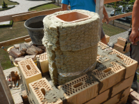 Opbouw schouw / keramische potten + isolatie